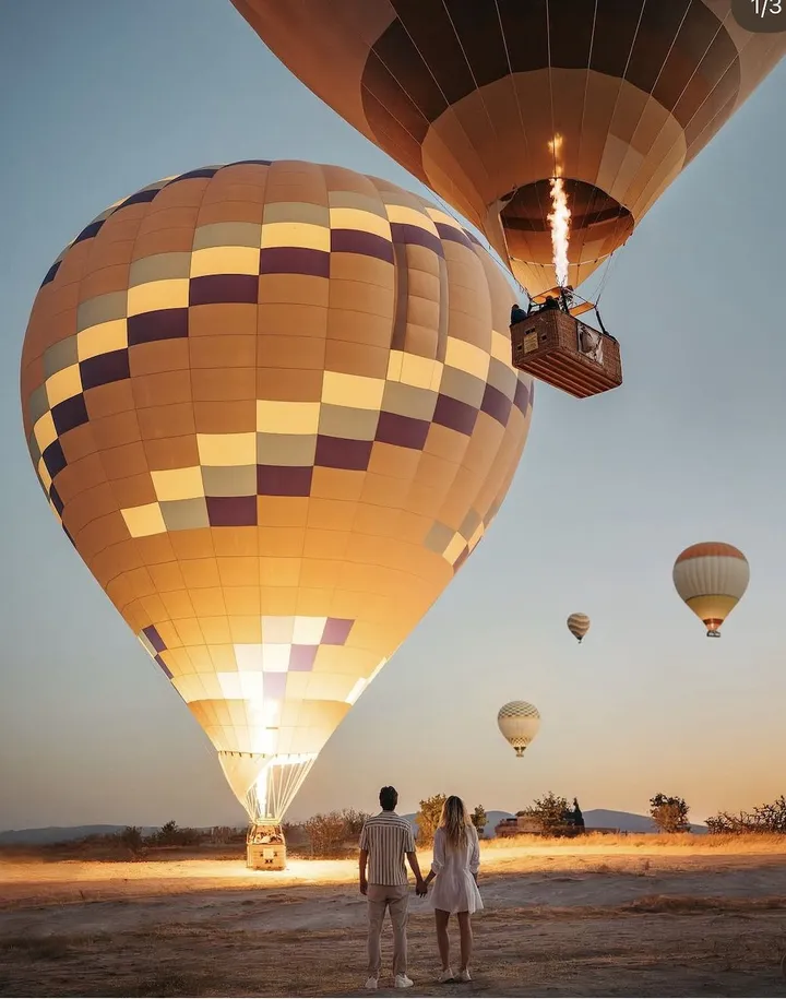 Framed pencil crayon drawing of hot air balloons (reference)