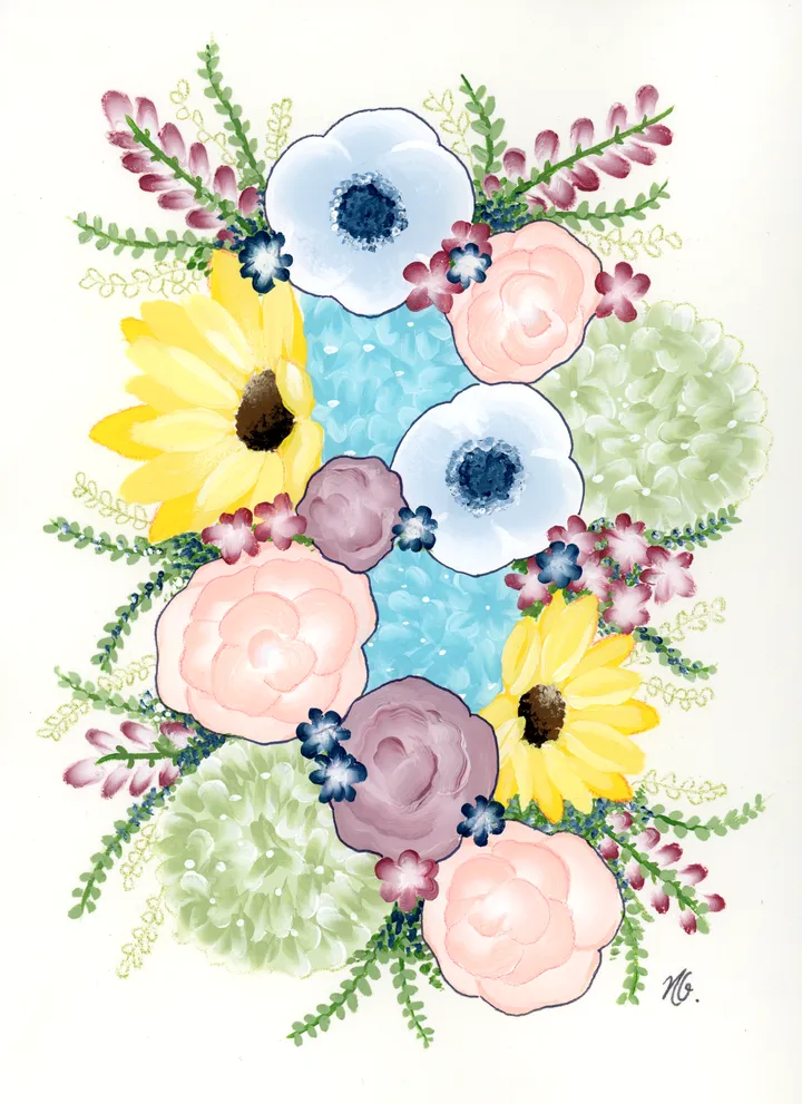 Cartoon bouquet illustration